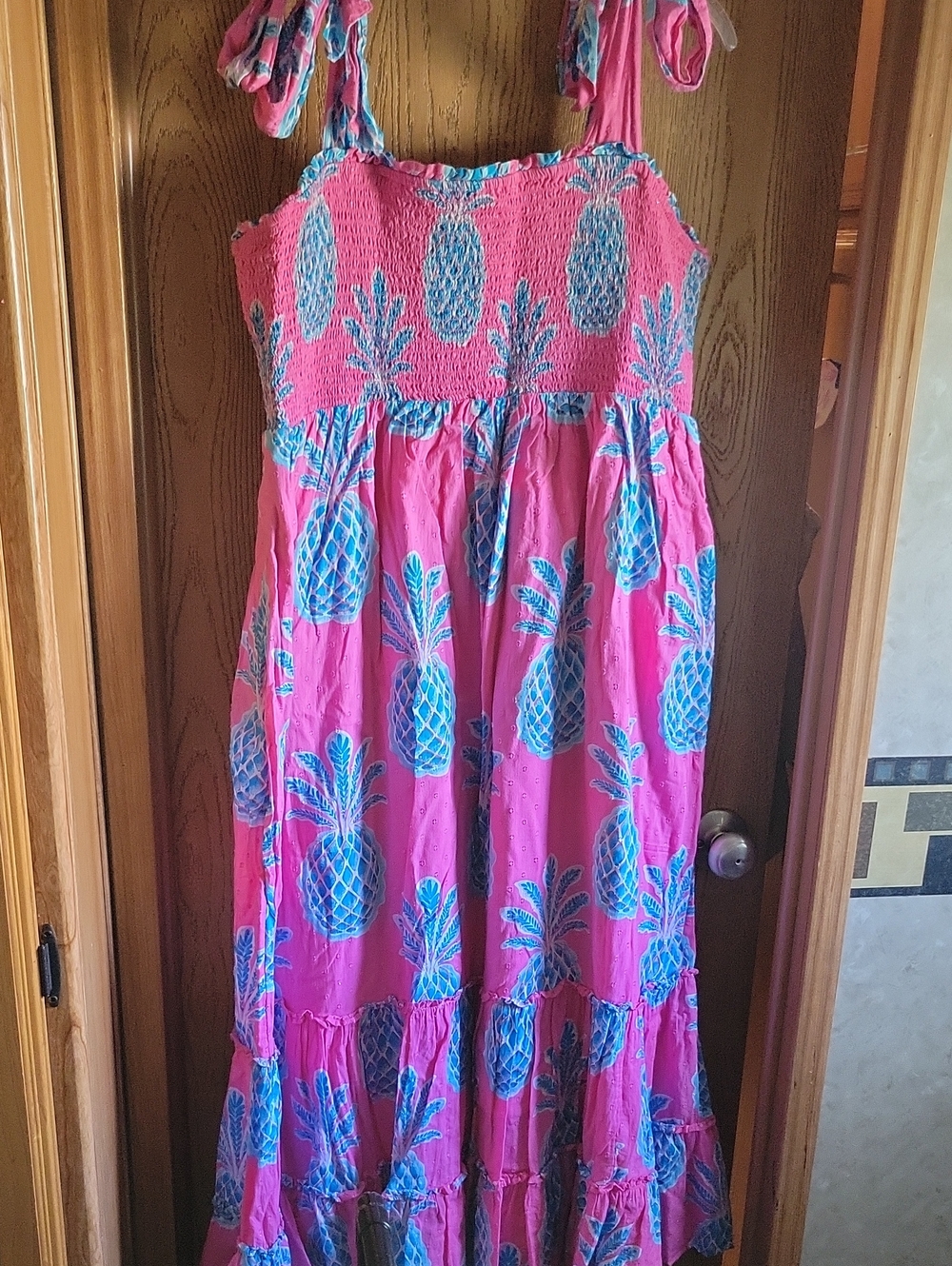 Pink And Blue Pineapples Maxi